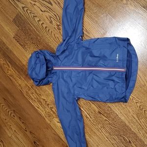 Kids LL Bean navy blue rain jacket